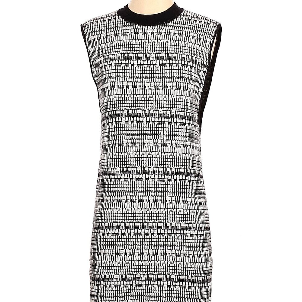 Helmut Lang black mock neck knit mini dress